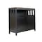 Flash Furniture Mayfield 40in. Buffet and Sideboard w/Dbl Door Storage Cabinet and Open Storage Shelf, Blk w/Walnut NAN-F-HY-B23108-BLWAL-GG - alternate 7
